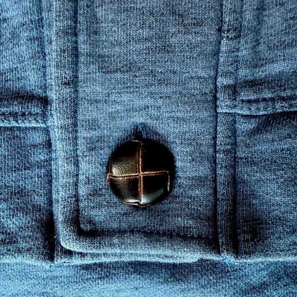 Duluth Trading Loophole Comfort Cardigan‎ Sweater Shawl Collar Mens Medium Blue - Picture 2 of 5